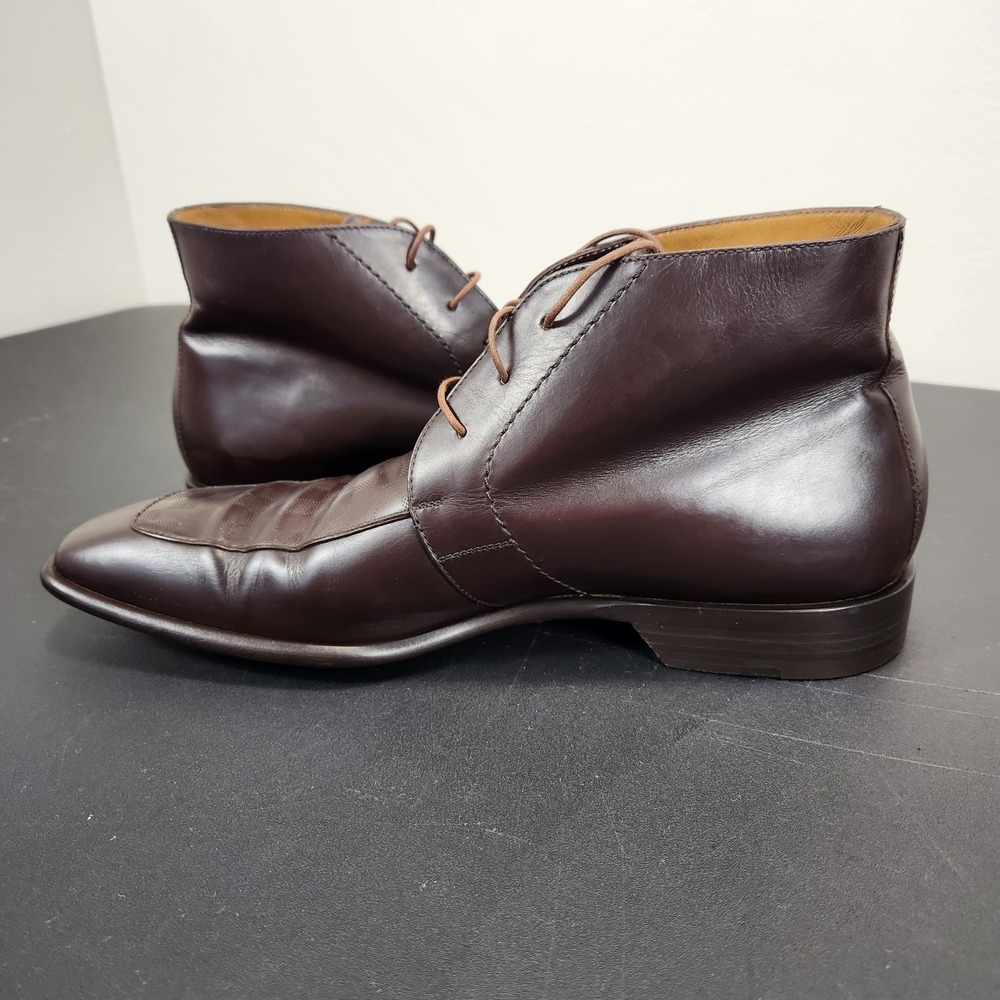 Louis Vuitton Damier Ebene Brown Leather Chukka Boots 8.5 UK 9.5 US Missing Logo - Picture 6 of 12